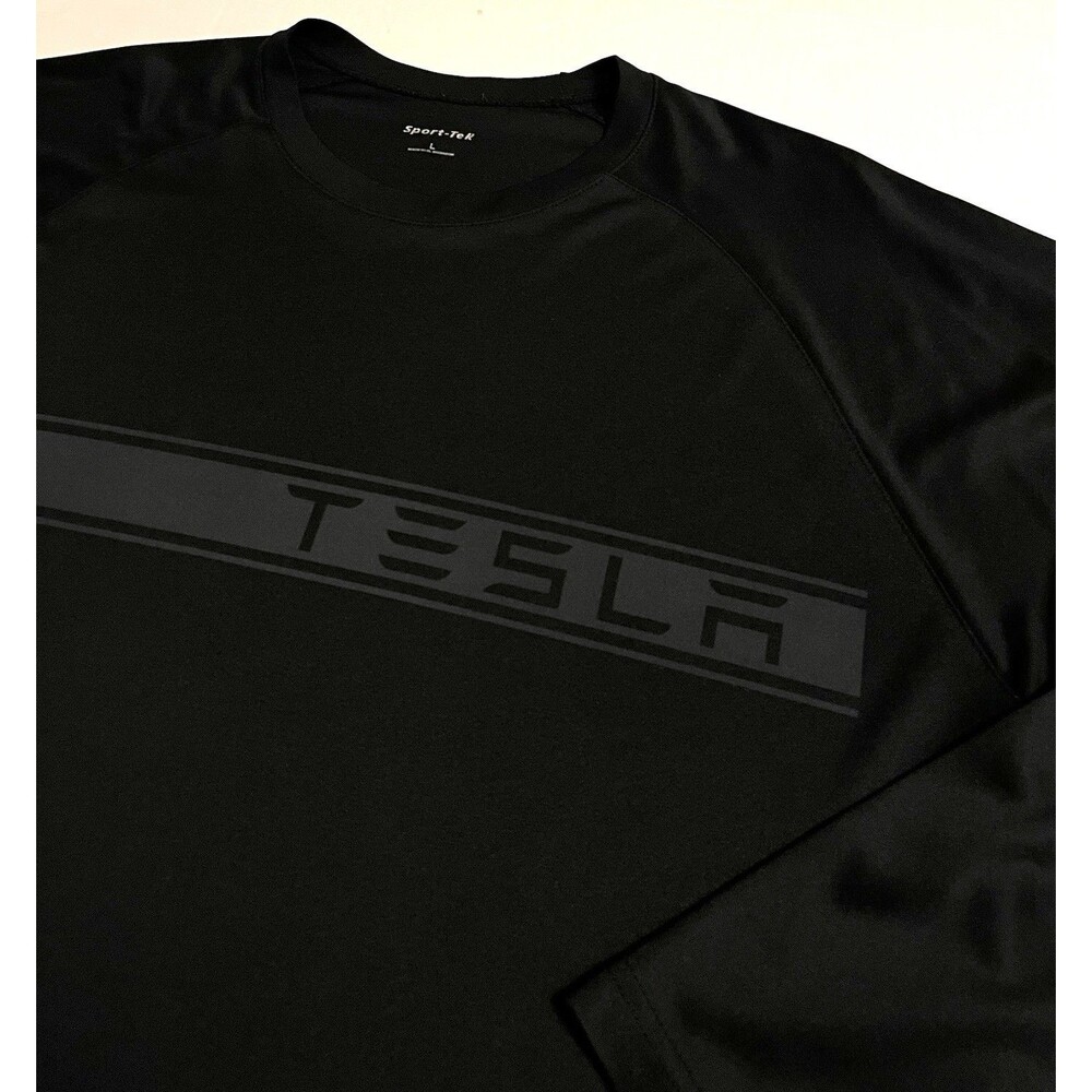 TESLA Car Long Sleeve Logo Performance Shirt LARGE Musk EV Cybertruck Model S X